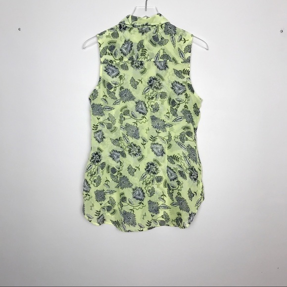 Attention Sleeveless Top Yellow/Black Collar Sz M - Picture 7 of 8